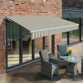 Retractable Manual Patio Awning Sun Shade Garden Covering 2.5m x 2m