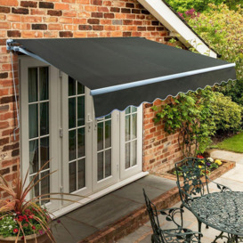 Retractable Sun Shade Manual Standard Patio Awning Canopy 4.0m x 3.0m