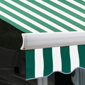 Retractable Manual Full Cassette Patio Awning Garden Canopy 3m x 2.5m - thumbnail 2