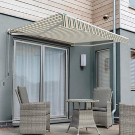 Electric Half Cassette Patio Awning Retractable Sun Canopy 3.0m x 2.5m - thumbnail 1