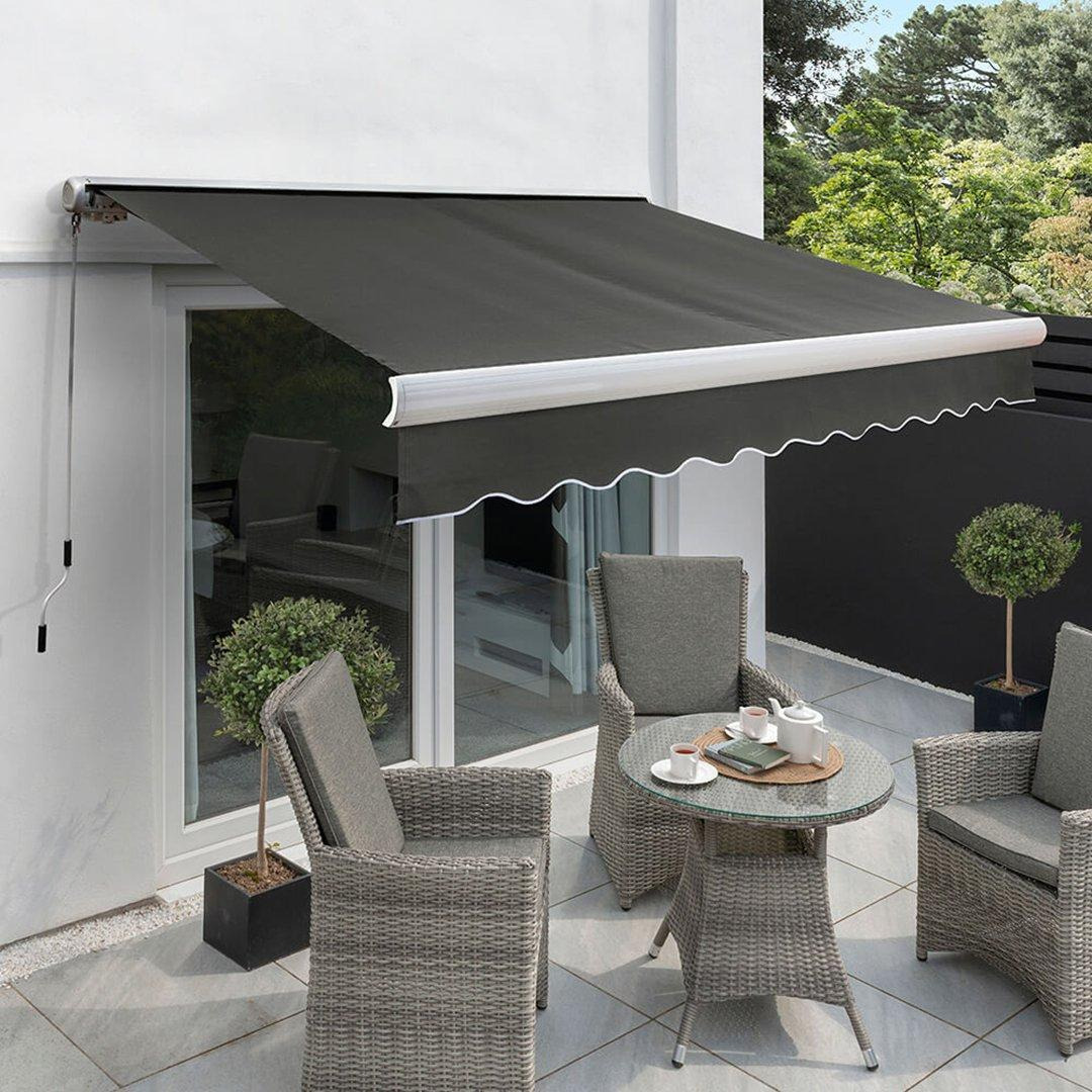 Electric Full Cassette Patio Awning Retractable Canopy 4.0m x 3.0m - image 1