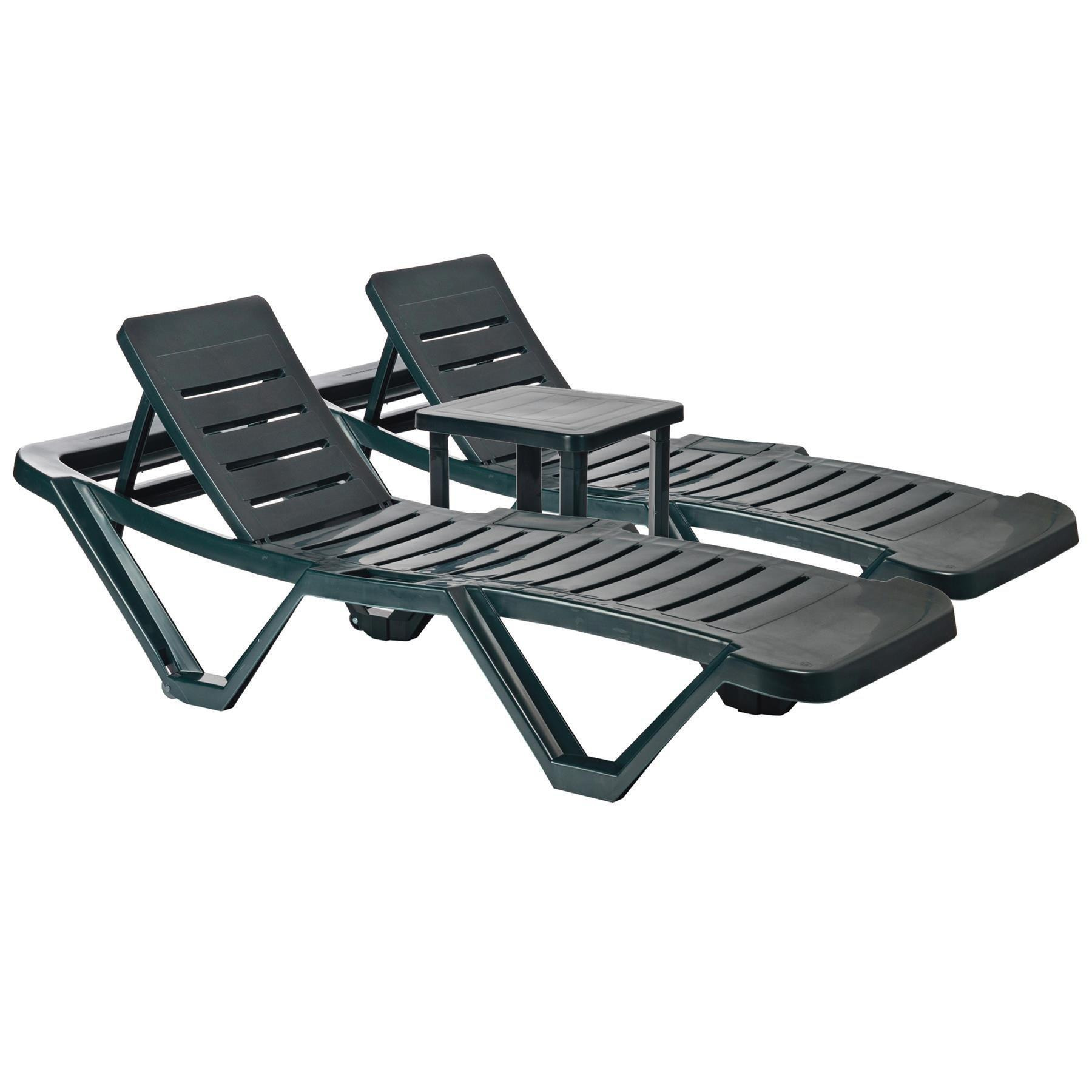 3 Piece Master Sun Loungers & Side Table Set - image 1