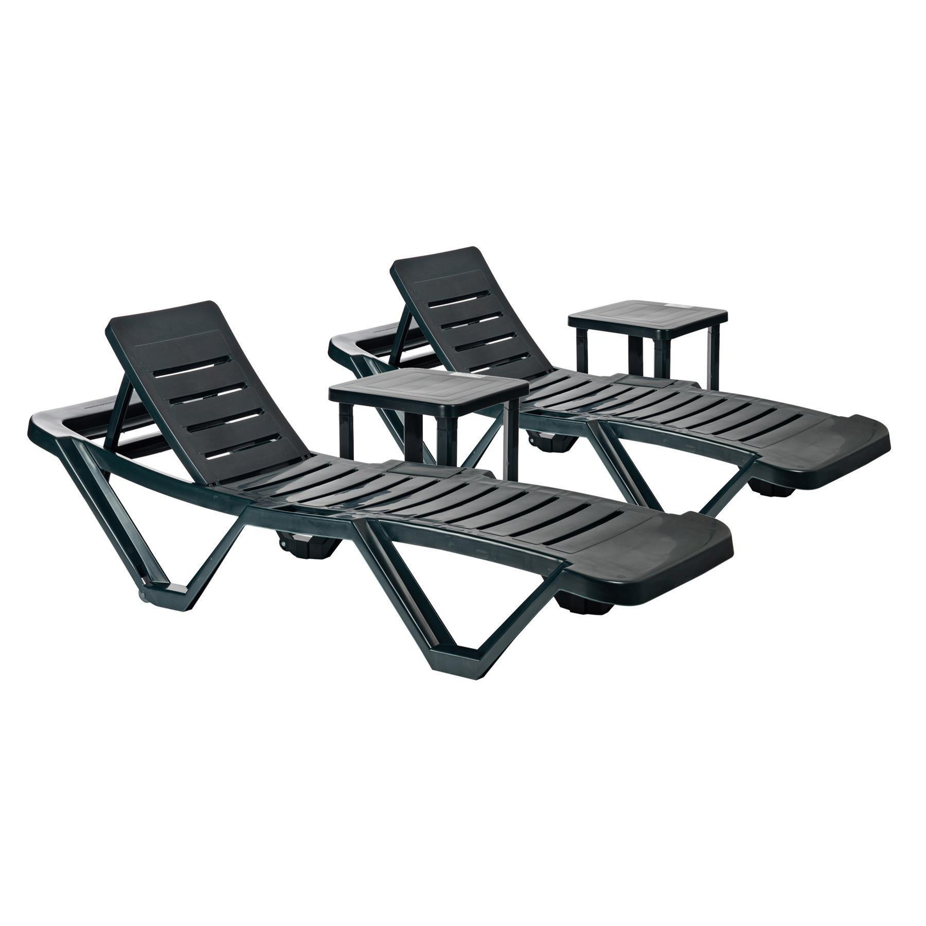 4 Piece Master Sun Loungers & Side Tables Set - image 1