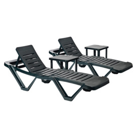 4 Piece Master Sun Loungers & Side Tables Set