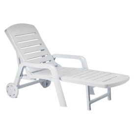 Palamos 3 Position Sun Lounger White