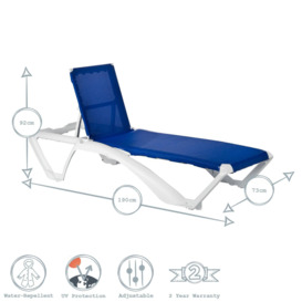 Marina 4 Position Canvas Sun Loungers Pack of 2 - thumbnail 3