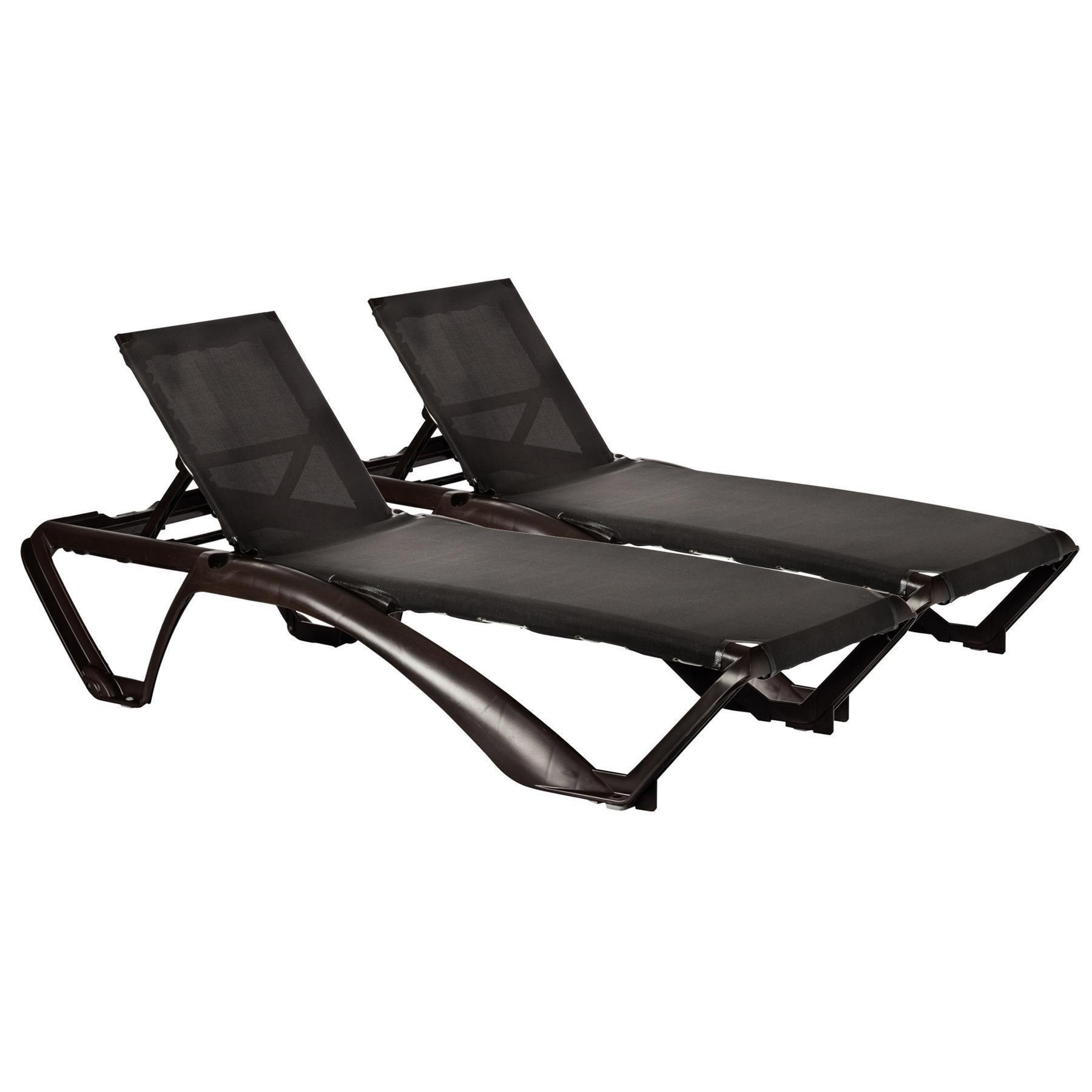 Marina 4 Position Canvas Sun Loungers Pack of 2 - image 1