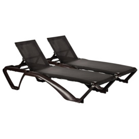 Marina 4 Position Canvas Sun Loungers Pack of 2 - thumbnail 1