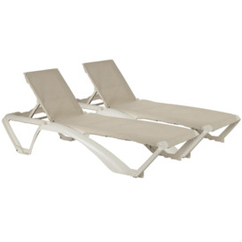 Marina 4 Position Canvas Sun Loungers Pack of 2 - thumbnail 1