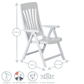 Blanes Reclining Garden Chairs Pack of 2 - thumbnail 3