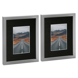 "Photo Frames with 4"" x 6"" Mount - 8"" x 10"" - Grey - Pack of 2"