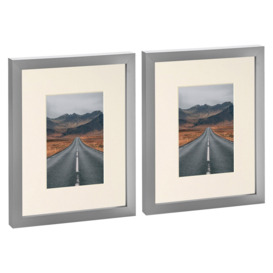 "Photo Frames with 4"" x 6"" Mount - 8"" x 10"" - Grey - Pack of 2"