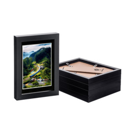 "Photo Frames with 4"" x 6"" Mount - 5"" x 7"" - Black - Pack of 5"