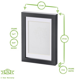 "Photo Frames with 4"" x 6"" Mount - 5"" x 7"" - Black - Pack of 5" - thumbnail 3