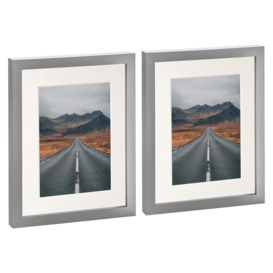 "Photo Frames with 5"" x 7"" Mount - 8"" x 10"" - Grey - Pack of 2"