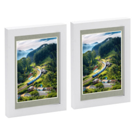 "Photo Frames with 4"" x 6"" Mount - 5"" x 7"" - White - Pack of 2" - thumbnail 1