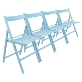 Beech Wood Folding Chairs Pack of 4