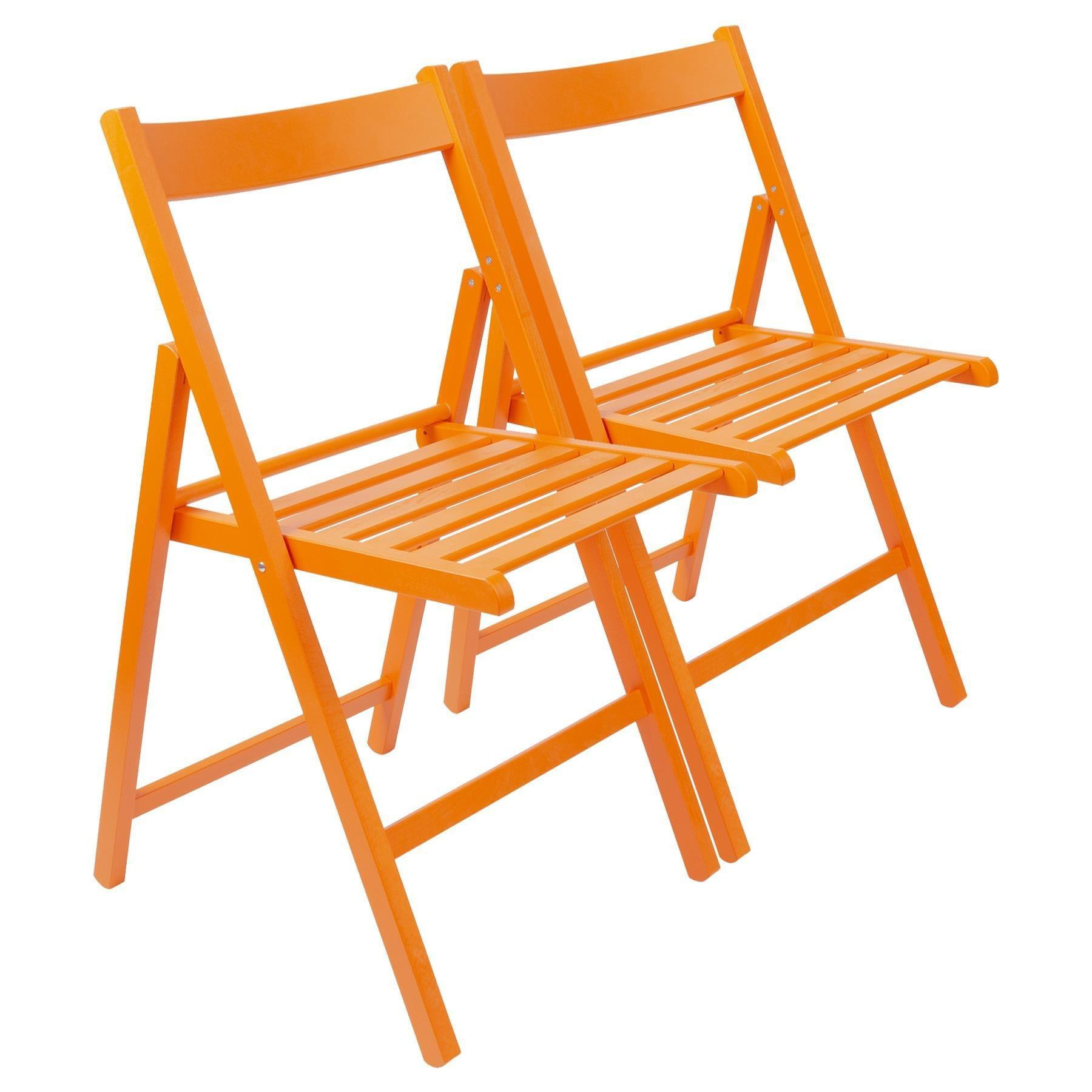 Beech Wood Folding Chairs Pack of 2 - image 1