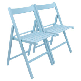 Beech Wood Folding Chairs Pack of 2