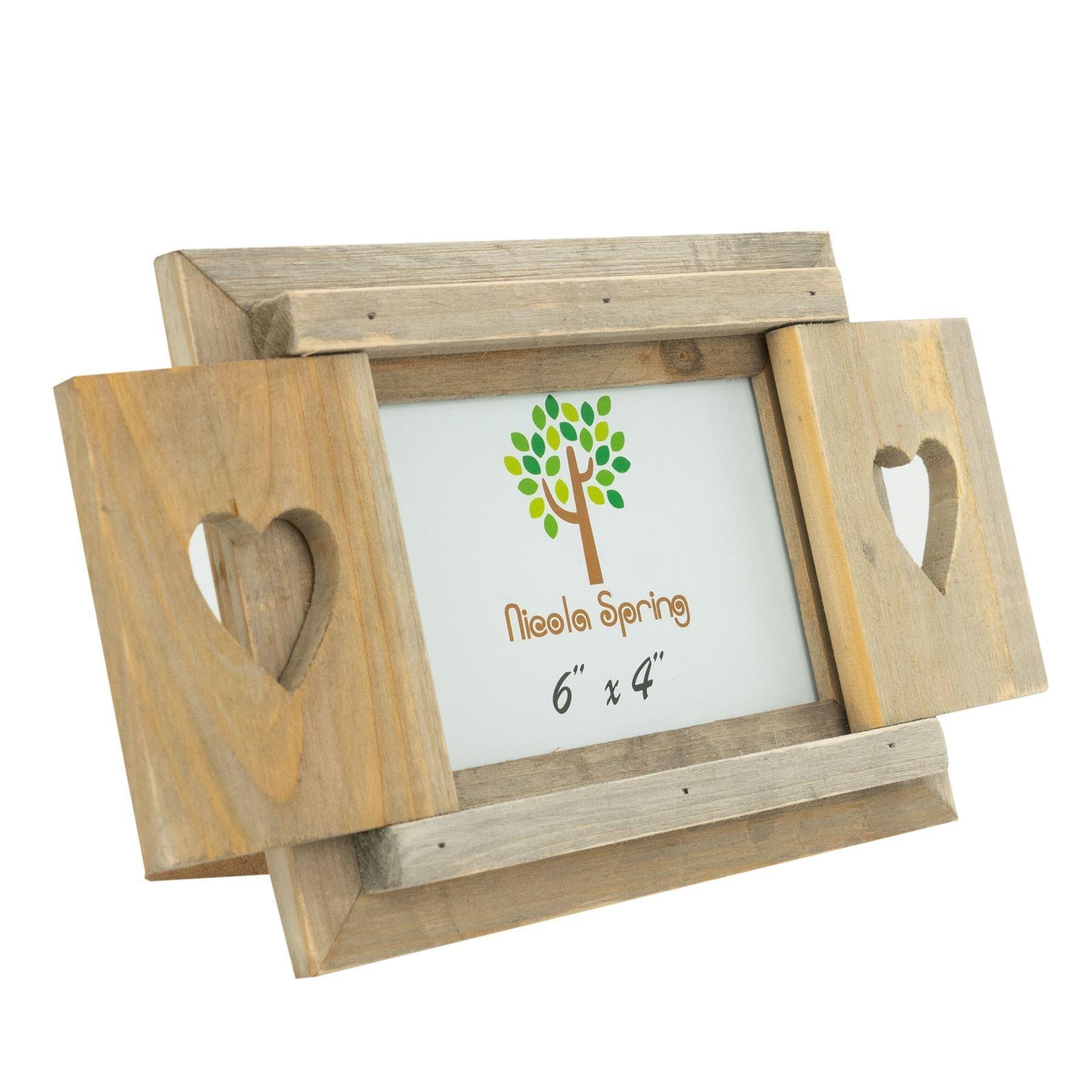 "Natural 6x4"" Rustic Shutters Photo Frame" - image 1