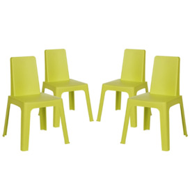 Julieta Children's Plastic Garden Play Chairs - Pack of 4