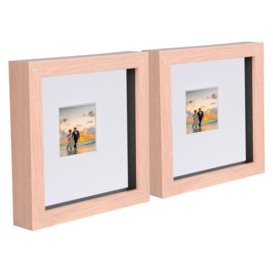 "Light Brown 6x6"" 3D Box Photo Frames 2x2"" - x2"