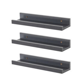 Floating Picture Ledge Wall Shelves - 32.5cm - Pack of 3