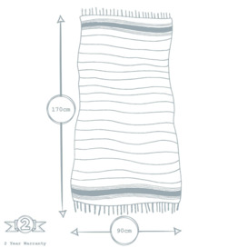 Turkish Cotton Bath Towels 170 x 90cm Red Stripe Pack of 2 - thumbnail 3