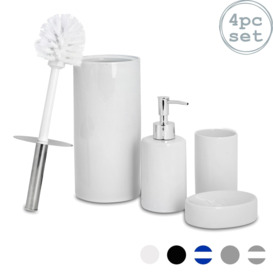 4 Piece Ceramic Bathroom Accessories Set