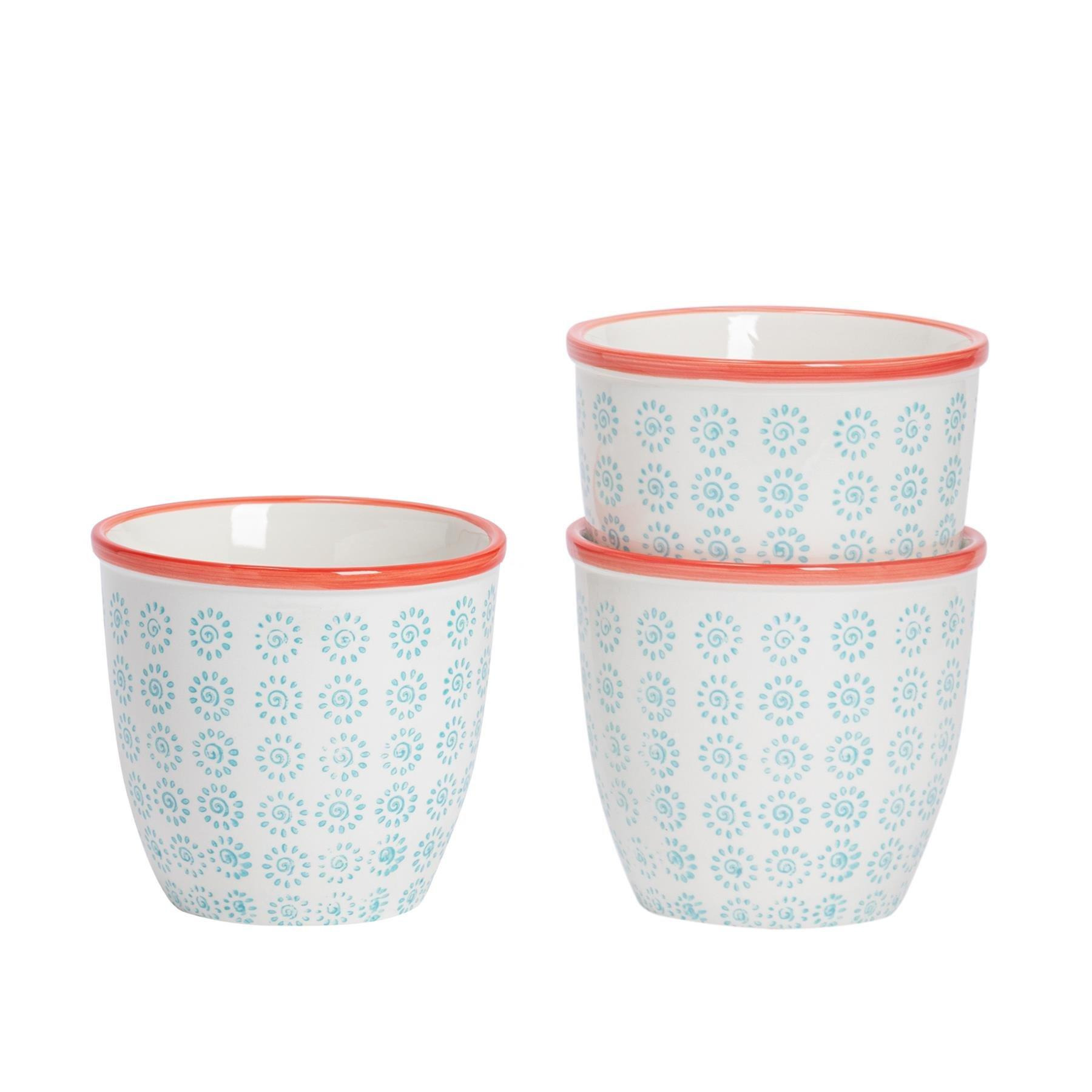 Hand-Printed Plant Pots 14cm Pack of 3 - image 1