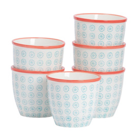 Hand-Printed Plant Pots 14cm Pack of 6 - thumbnail 1