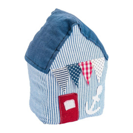 Beach Hut Door Stop 15 x 21cm Blue Stripe