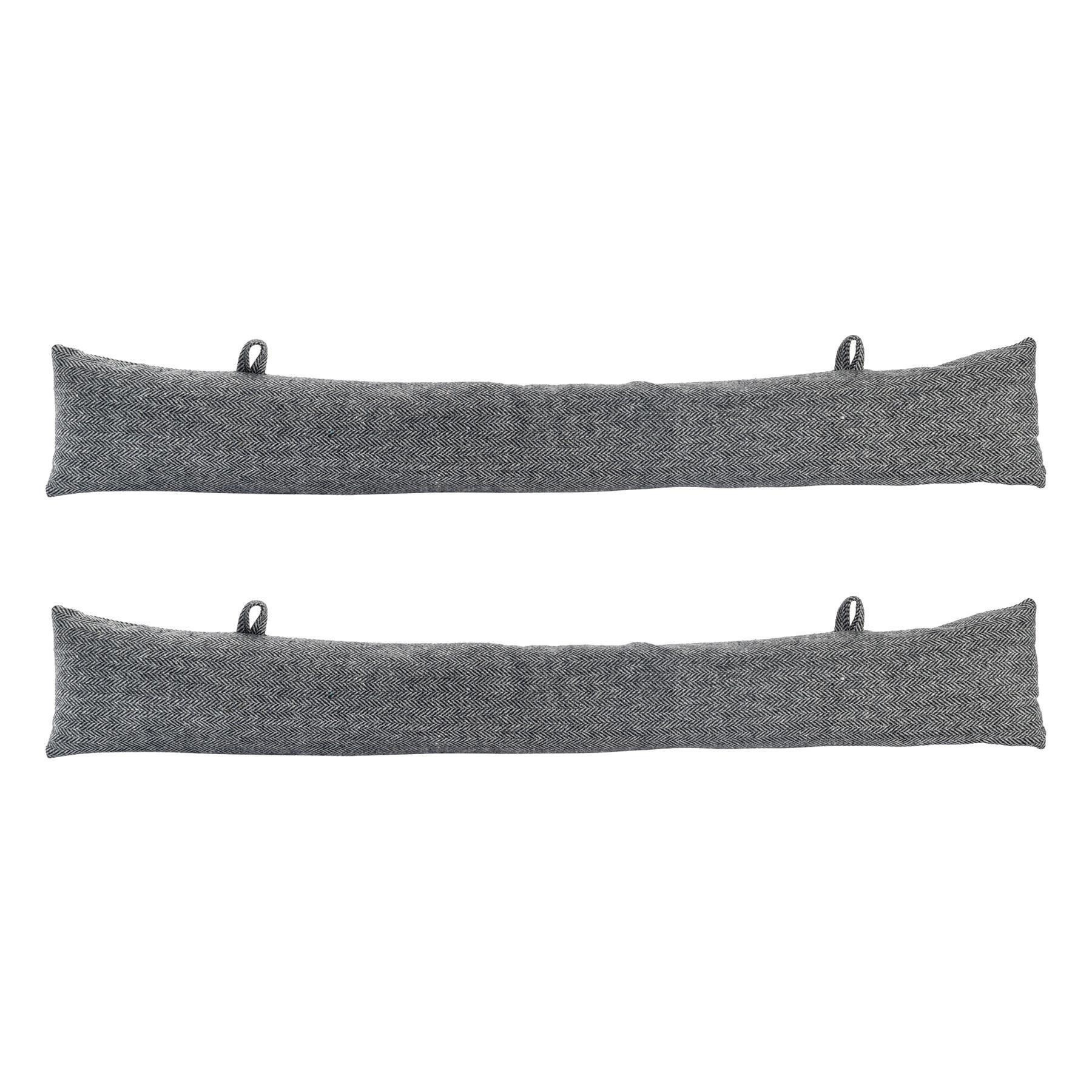 Herringbone Draught Excluders 78.5cm Grey Pack of 2 - image 1