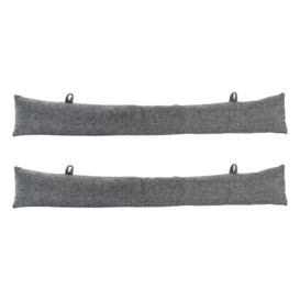 Herringbone Draught Excluders 78.5cm Grey Pack of 2 - thumbnail 1