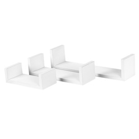 Modern U Shaped Floating Wall Shelves - 42cm - Pack of 6