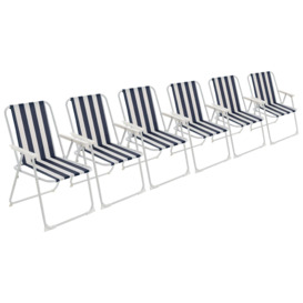 Folding Metal Beach Chairs Pack of 6