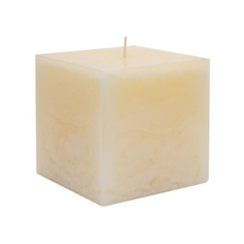 Square Vanilla Pillar Candle 120 Hours Cream