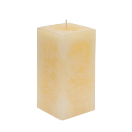 Square Vanilla Pillar Candle 90 Hours Cream