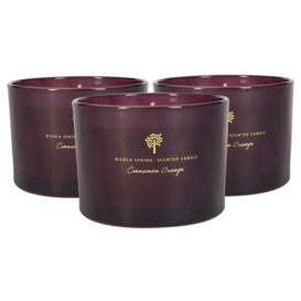 Soy Wax Scented Candles 350g Cinnamon & Orange Pack of 3