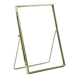 "Gold 6x8"" Standing Metal Photo Frame"