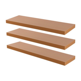 Modern Floating Wall Shelves - 100cm - Pack of 3
