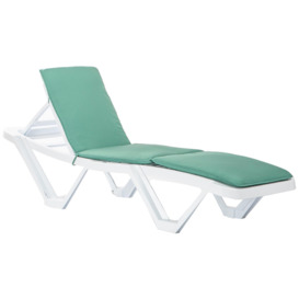 Master Sun Lounger & Cushion Set White/Green