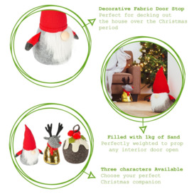 2 Piece Christmas Door Stop Set Santa & Reindeer - thumbnail 2