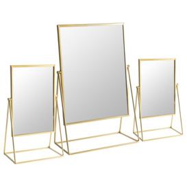 3 Piece Square Dressing Table Mirror Set 2 Sizes - thumbnail 1