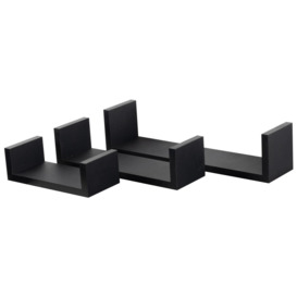 Modern U Shaped Floating Wall Shelves - 42cm - Pack of 3 - thumbnail 1