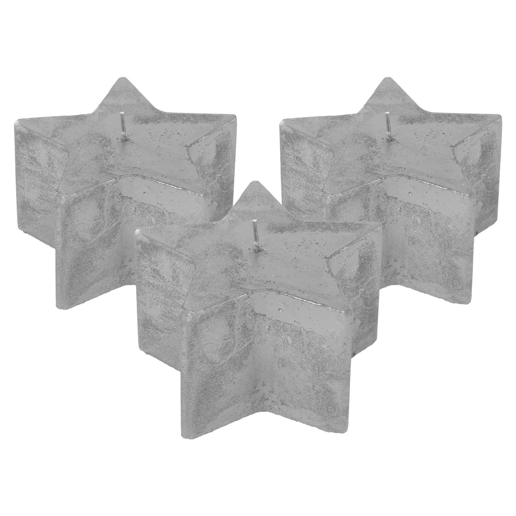 Metallic Star Candle 75 Hours Pack of 3 - image 1