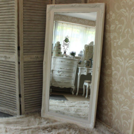 Extra Large White Ornate Wall/Floor Mirror 158cm X 78cm - thumbnail 2