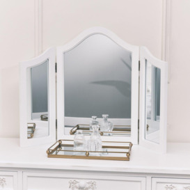 Antique White Triple Dressing Table Mirror - Pays Blanc Range - thumbnail 1