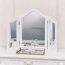 Antique White Triple Dressing Table Mirror - Pays Blanc Range - thumbnail 2