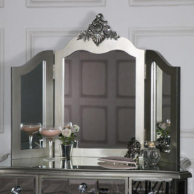 Ornate Mirrored 3 Drawer Dressing Table, Stool And Mirror Bedroom Furniture Set - Tiffany Range - thumbnail 3